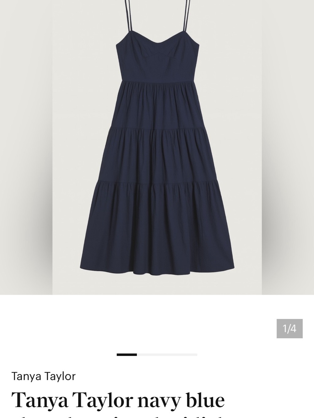 Women's Navy Tiered Spaghetti-Strap Dress